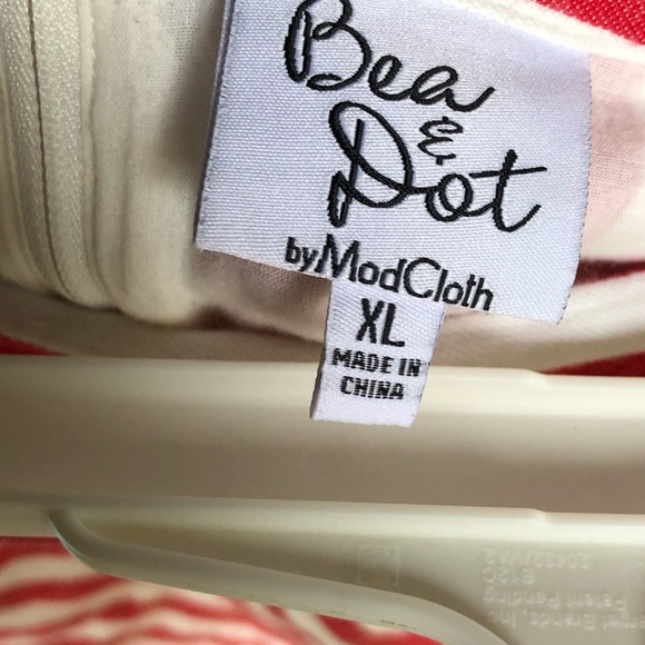 Bea and Dot (ModCloth) XL red and white striped skirt - Picture 4 of 5